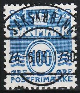 FRIMÆRKER DANMARK | 2005 - AFA 1446 - Bølgelinie - 100 øre blå - Lux Stemplet